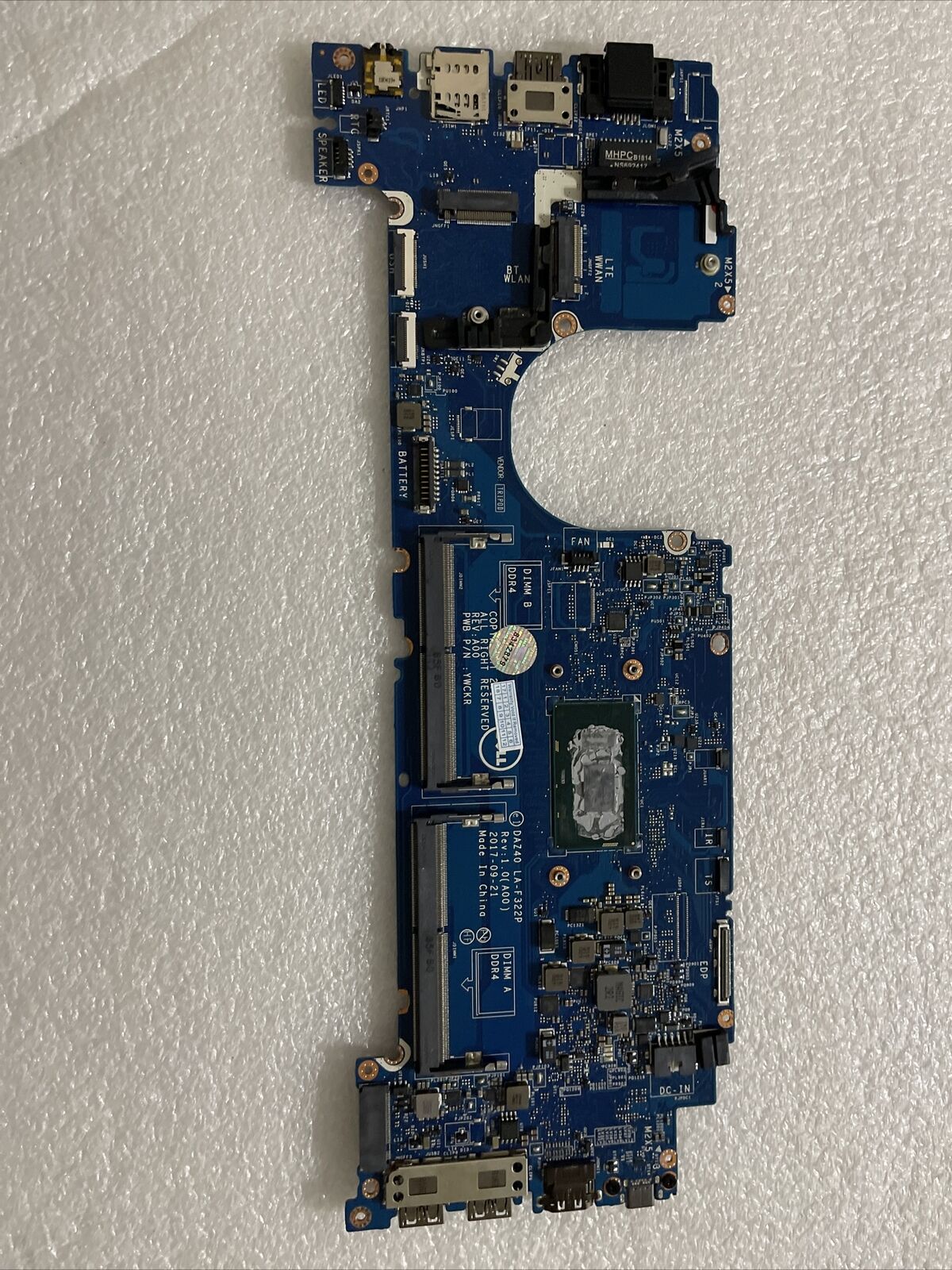 Genuine DELL Latitude 7490 E7490 I5-8250U Motherboard DAZ40 LA-F322P 0R462V H1B3