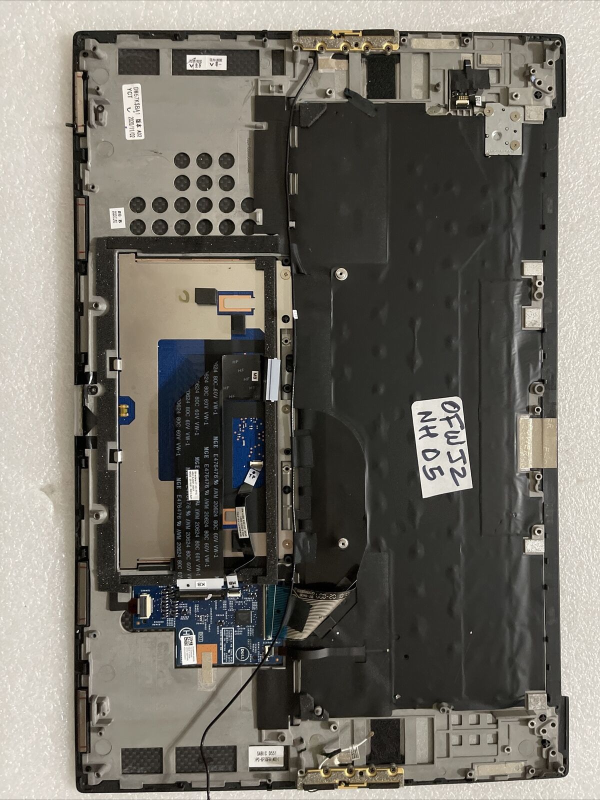 Dell XPS 9720 Touchpad Palmrest Backlit US English Keyboard 0FWJ2 NH D5