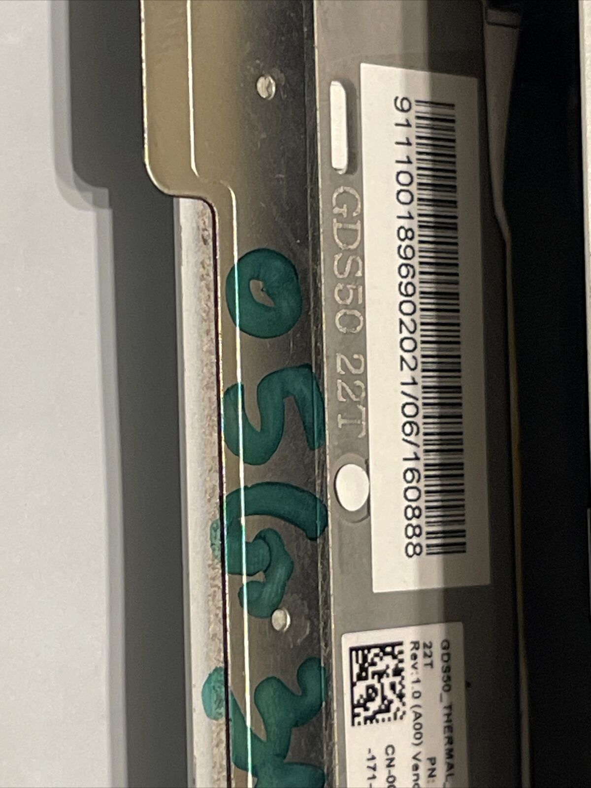 Genuine DELL X15 R1 Air Outlet Heatsink Shaft Cover PK37A00 lXY10 05G34 005G34