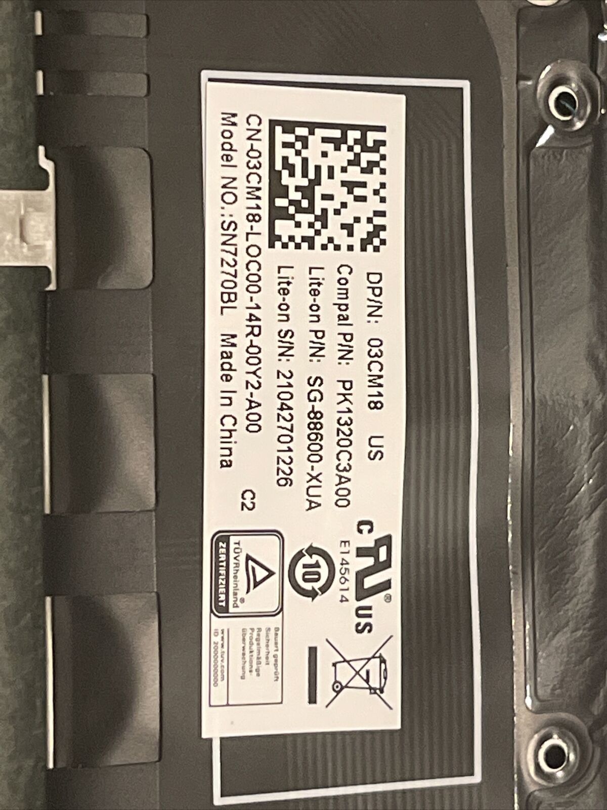 Genuine Dell XPS 13 9370 9380 7390 Black US Backlit Keyboard 3CM18 03CM18 D1