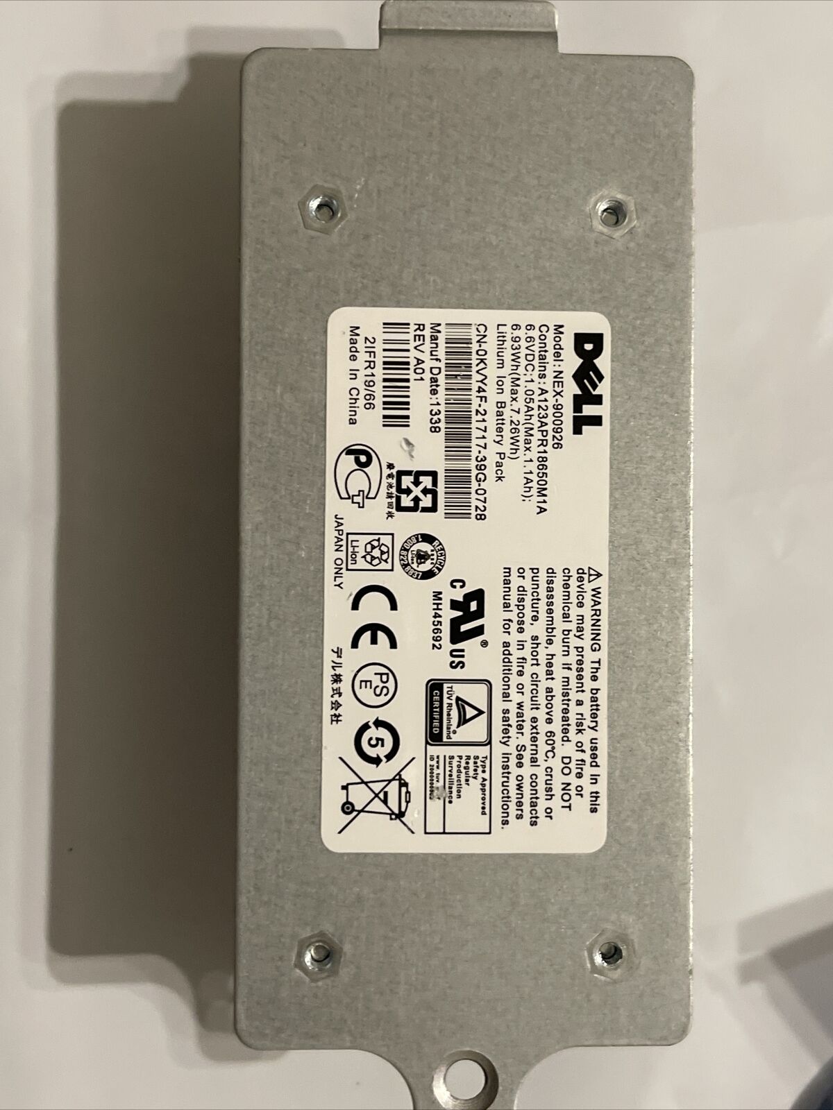 Expired date Dell 10DXV FK6Y KVY4F Equallogic Smart Battery PS4210 PS6210 PS6610