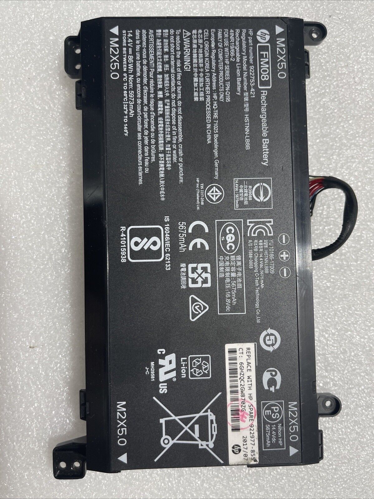 Genuine battery HP Omen 17-AN013TX 17-AN014TX 17-AN014NG 17-an008ur Series FM08
