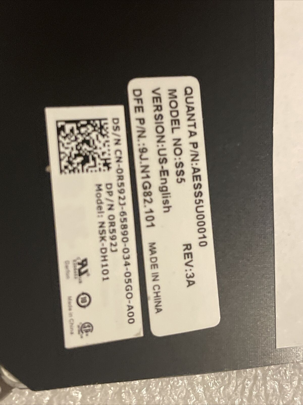 New Genuine Dell Adamo 13 US Backlit Keyboard 0R592J R592J 9J.N1G82.101 sm3