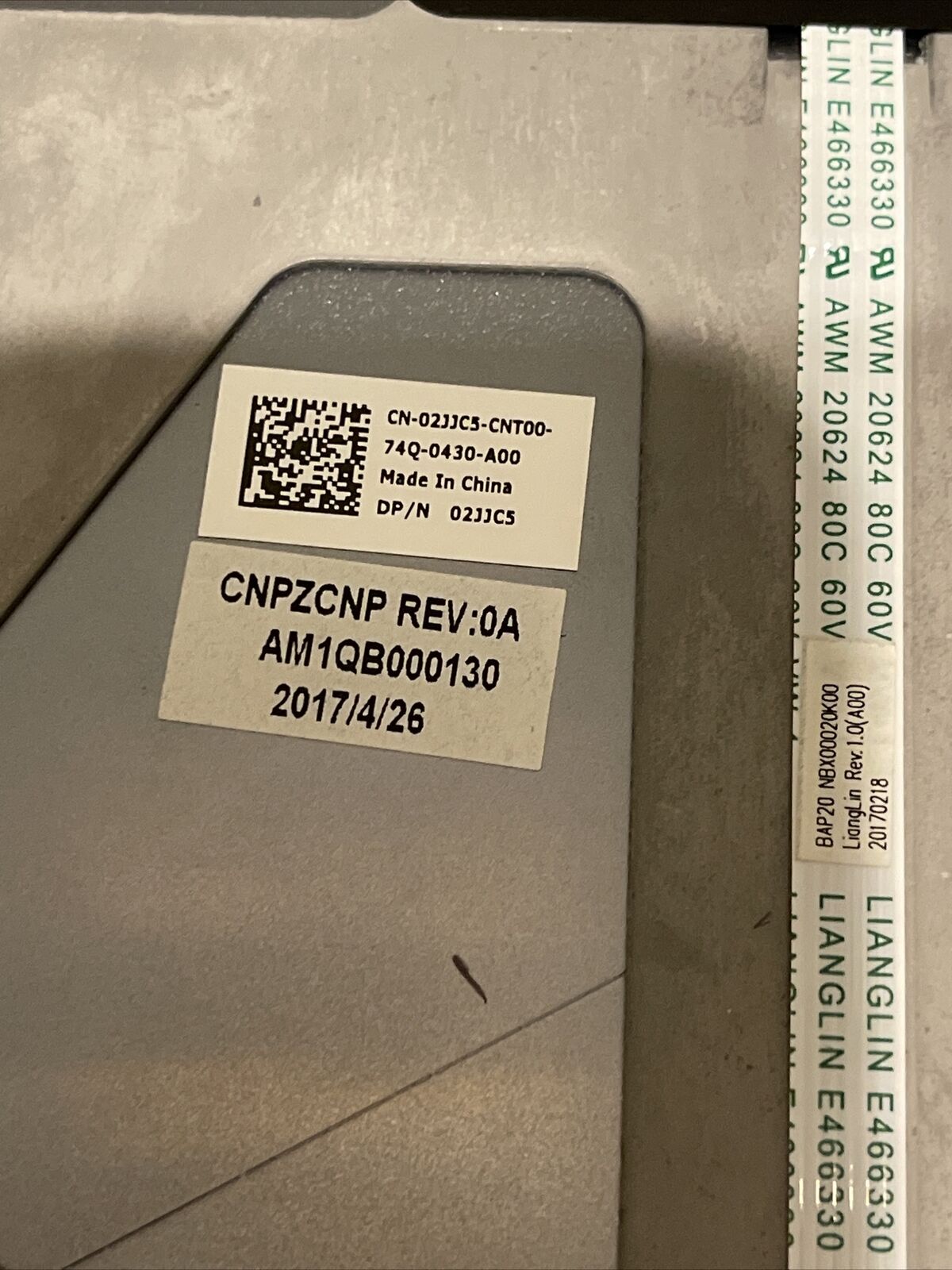 GENUINE DELL ALIENWARE 17 R4 LCD BACK COVER LID CHA01 AM1QB000130 2JJC5 C2