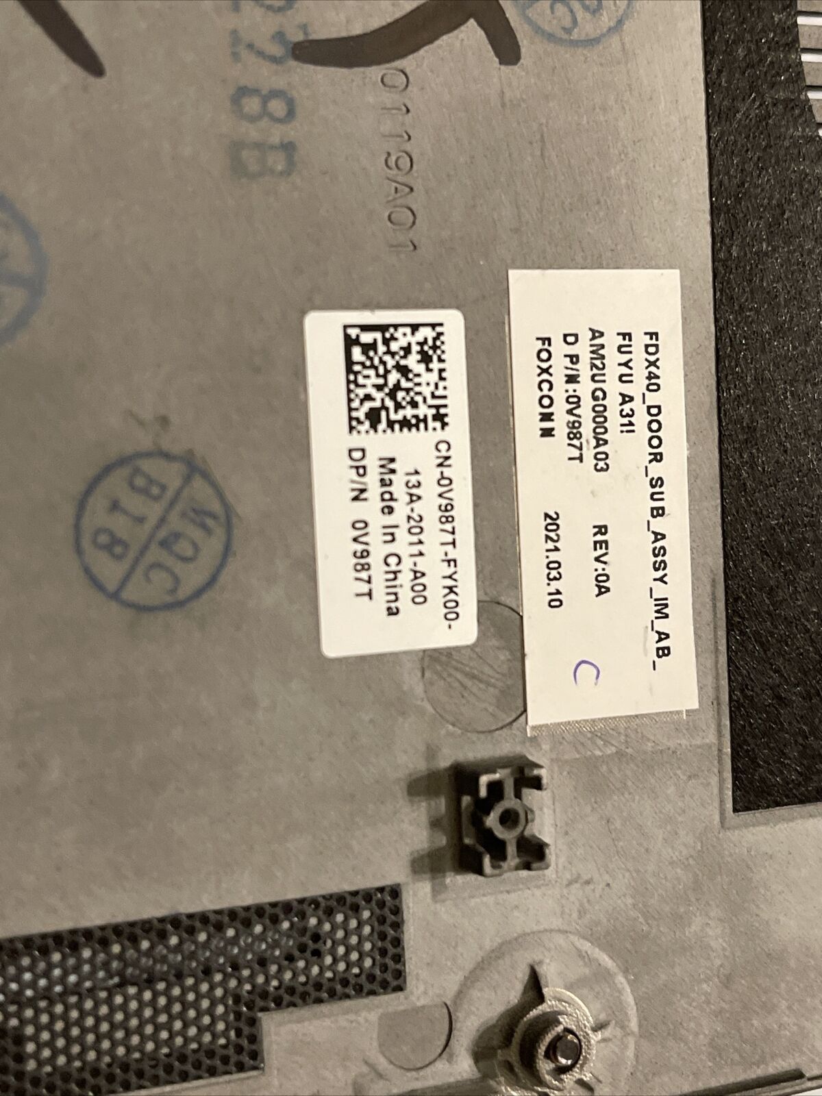 Genuine Dell Latitude 7410 laptop Bottom Base Cover Assembly V987T 0V987T C1