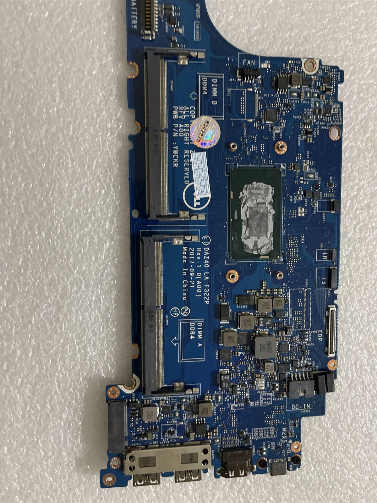 Genuine DELL Latitude 7490 E7490 I5-8250U Motherboard DAZ40 LA-F322P 0R462V H1B3