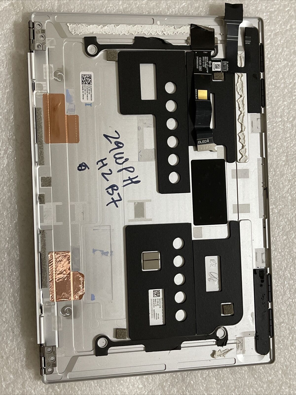 Dell XPS Plus 9320 OLED LCD Back Cover Hinges Cable Platinum 5YXVJ 29WPH H2 B7