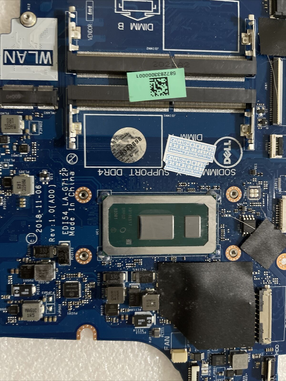 Genuine Dell Inspiron 3583 , UMA , CELERON 4205U/1.8GHZ La-G712P RPPCD 0RPPCD B6