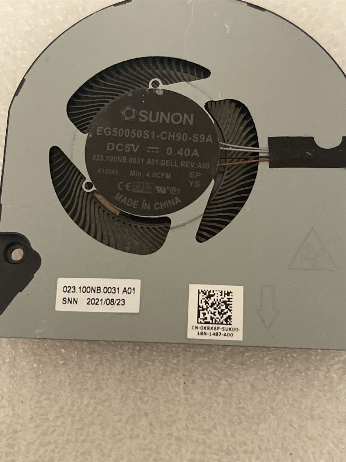 Dell Inspiron 5410 5415 DC5V 0.40A Cpu cooling fan KRK6P 0KRK6P P1