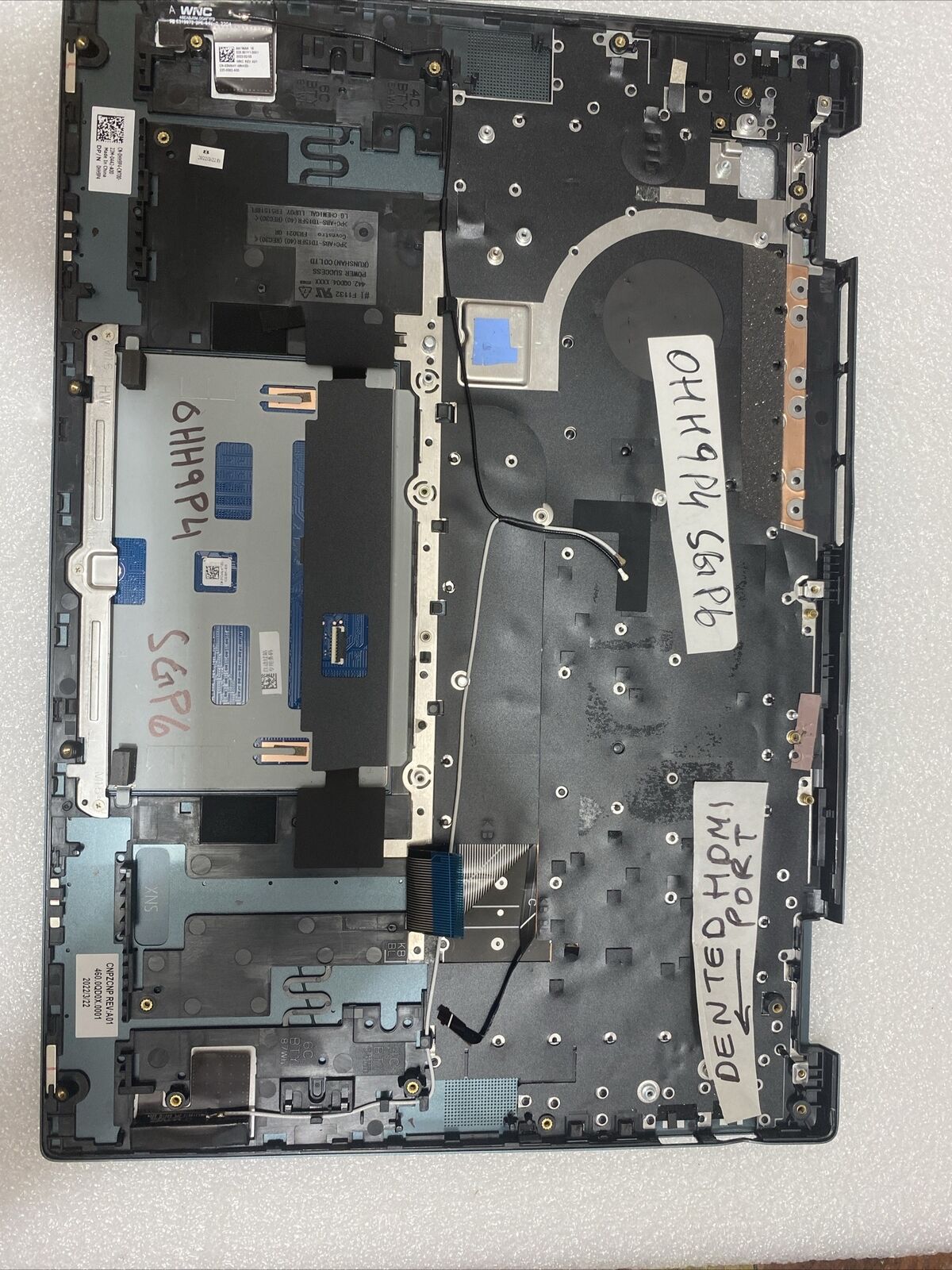 Dell Inspiron 16 7620 2-in-1 Palmrest Keyboard Touchpad 0HH9P4 SG p6 Dented