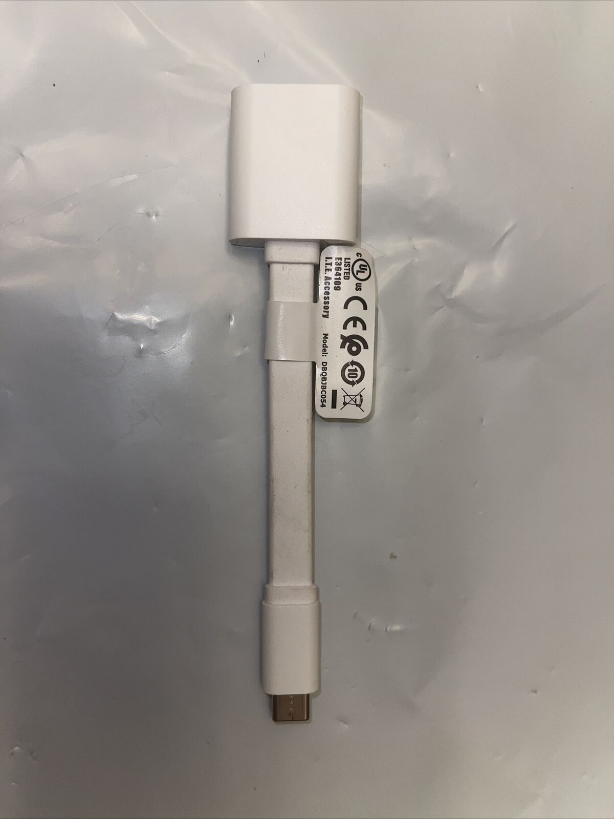 Oem Genuine Dell Adapter USB-C to USB-A 3.0 White Cable DBQBJBC054 W56D3 GradeA