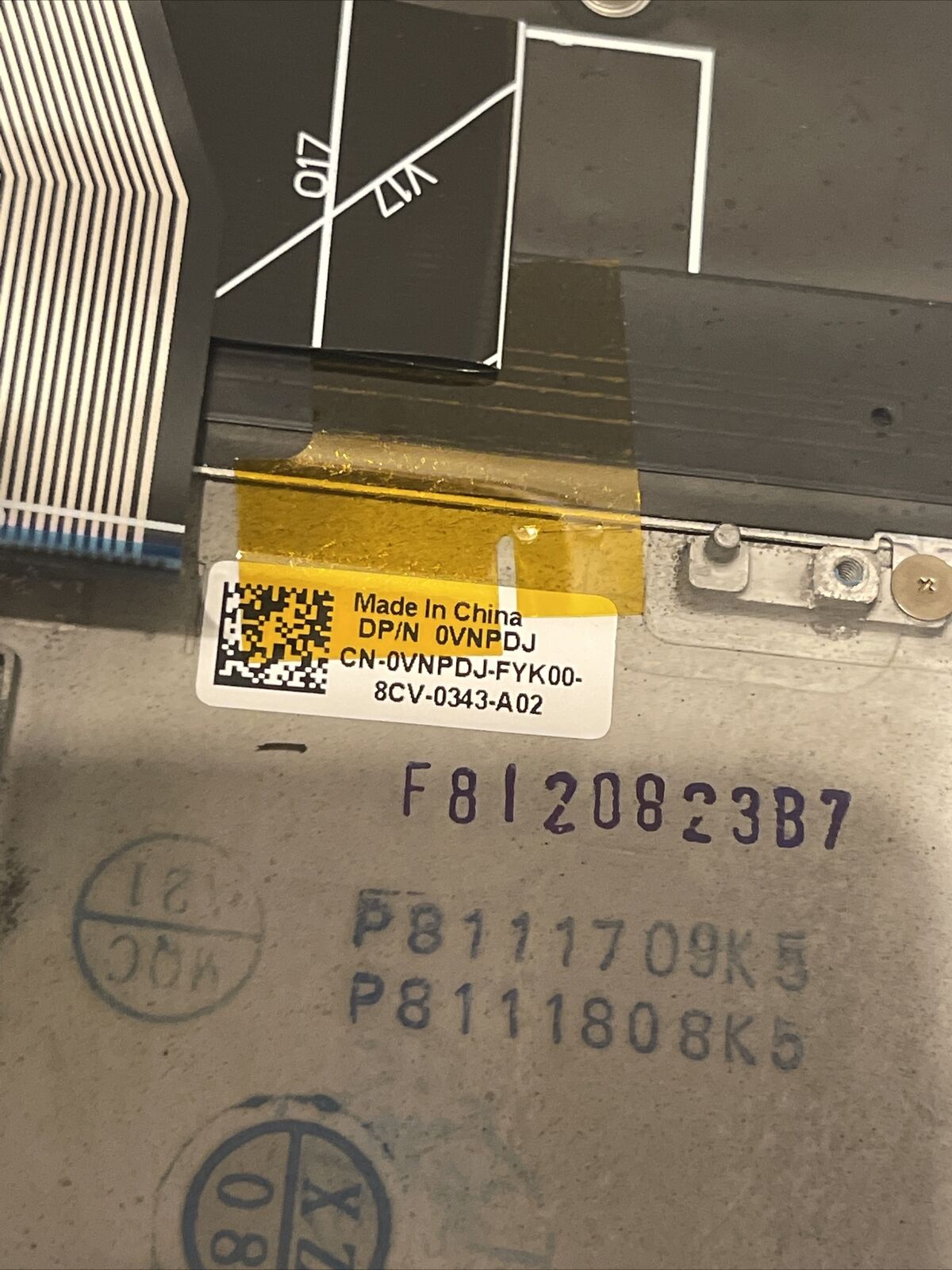 Genuine Dell Alienware M15 15.6" Laptop Palmrest Touchpad Keyboard VNPDJ P4 T4