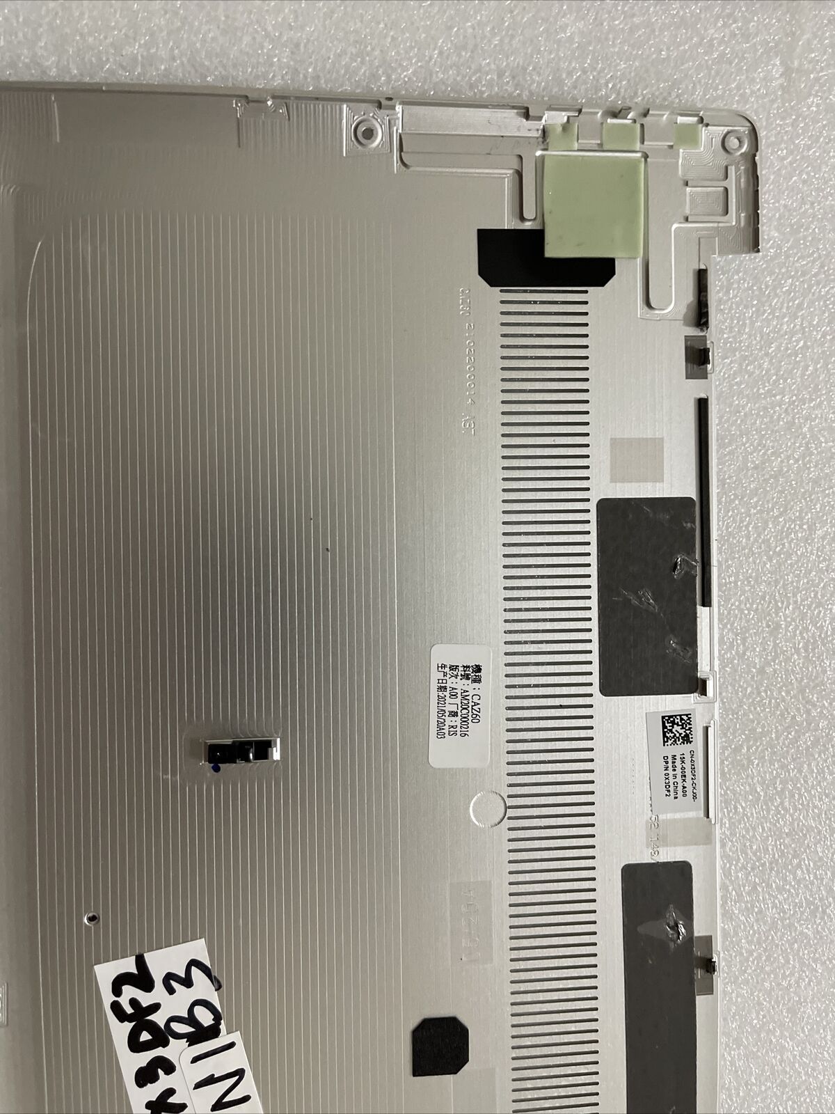 DELL XPS 13 9370 Laptop Bottom Base Silver P/N X3DF2 0X3DF2 CN-0X3DF2 N1 B3
