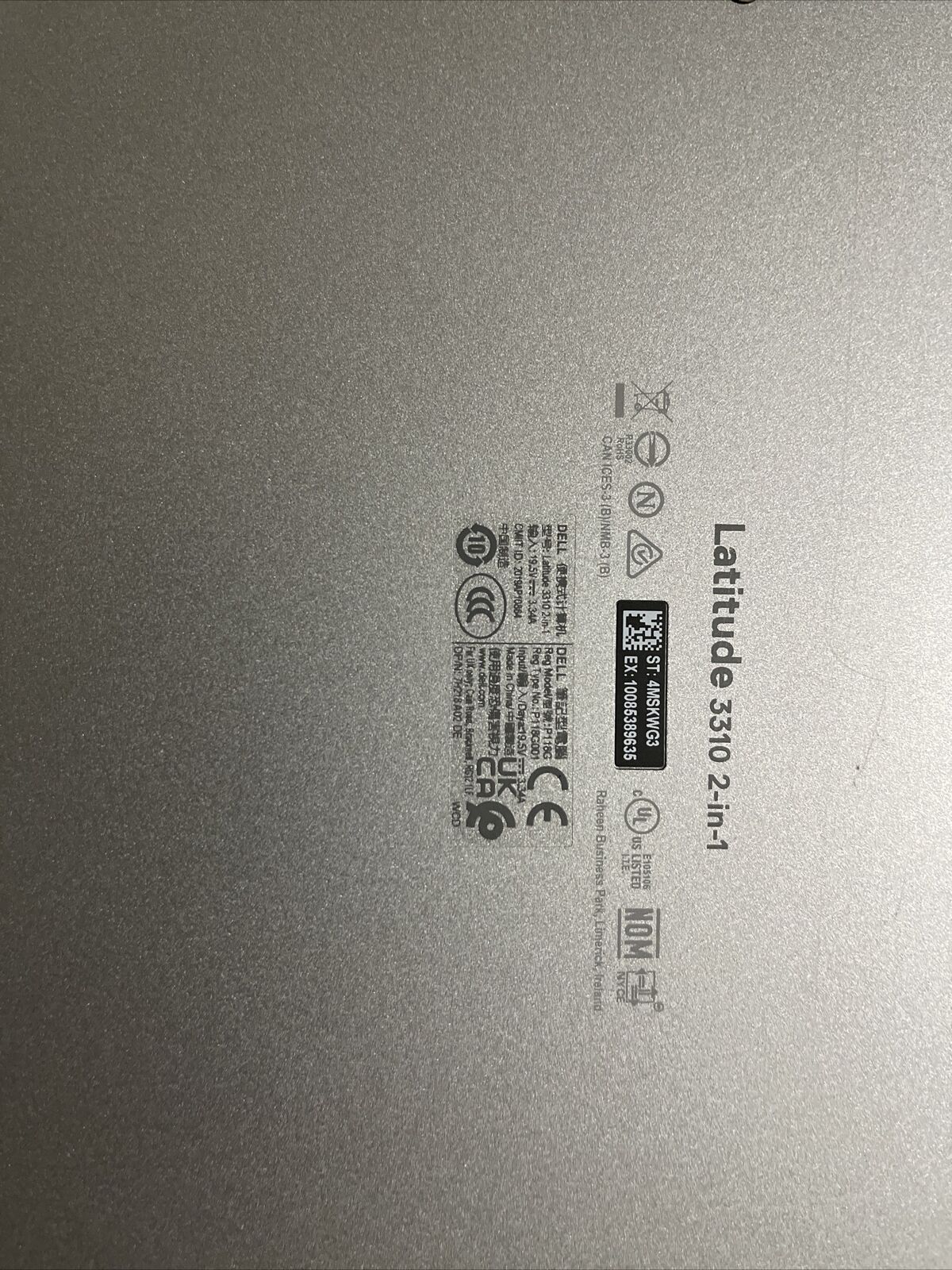 Genuine Dell Latitude 3310 2 in 1 Bottom Base Cover V6GPD 0V6GPD H1 B3 Grade A
