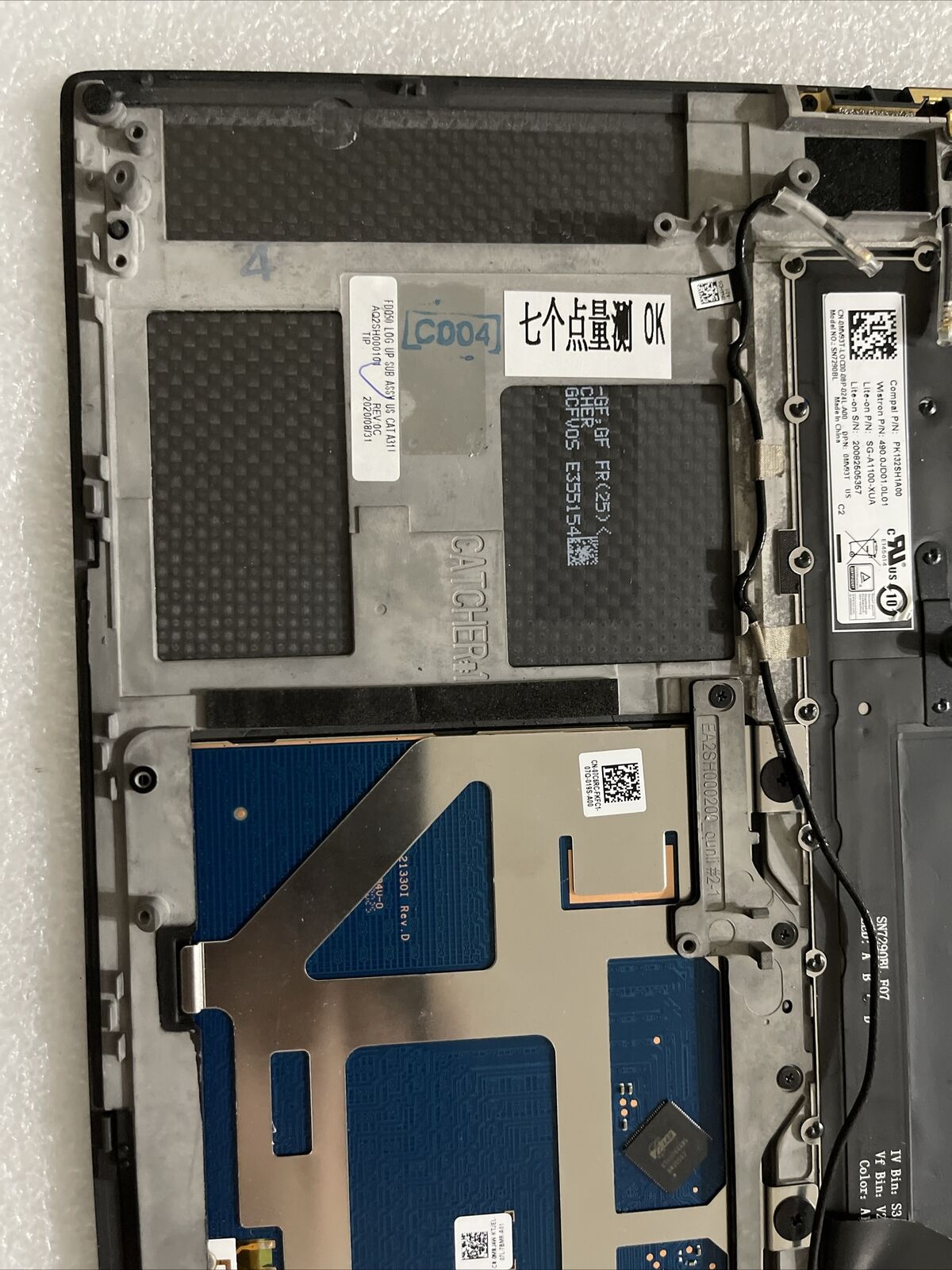 Dell XPS 15 9510 9520 Palmrest US English Keyboard Touchpad 1TD6J 01TD6J KP P6