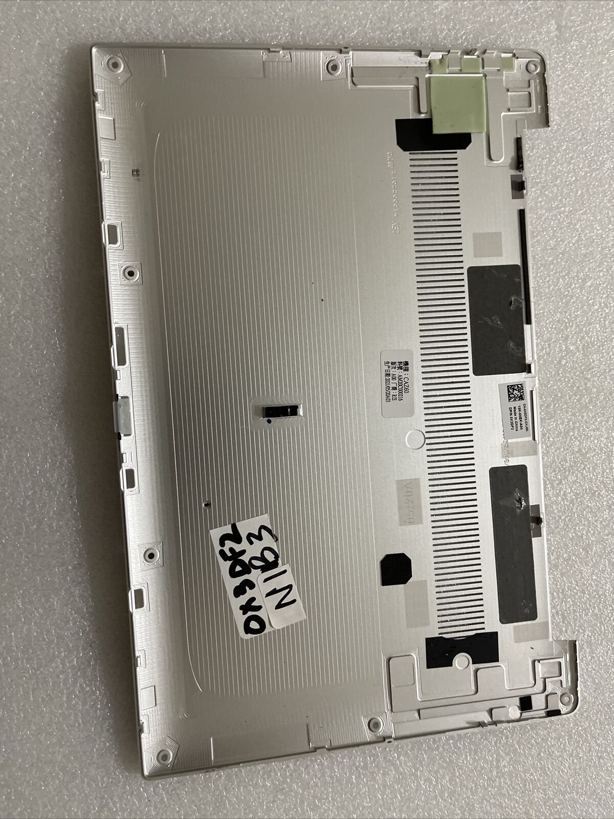 DELL XPS 13 9370 Laptop Bottom Base Silver P/N X3DF2 0X3DF2 CN-0X3DF2 N1 B3