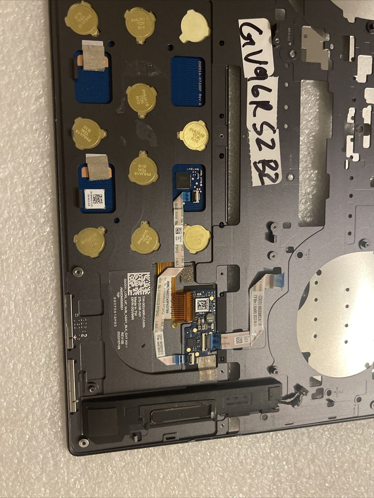 Genuine Dell XPS 9320 Palmrest Touchpad Assembly Speakers 7DM7J GV96R S2 B2