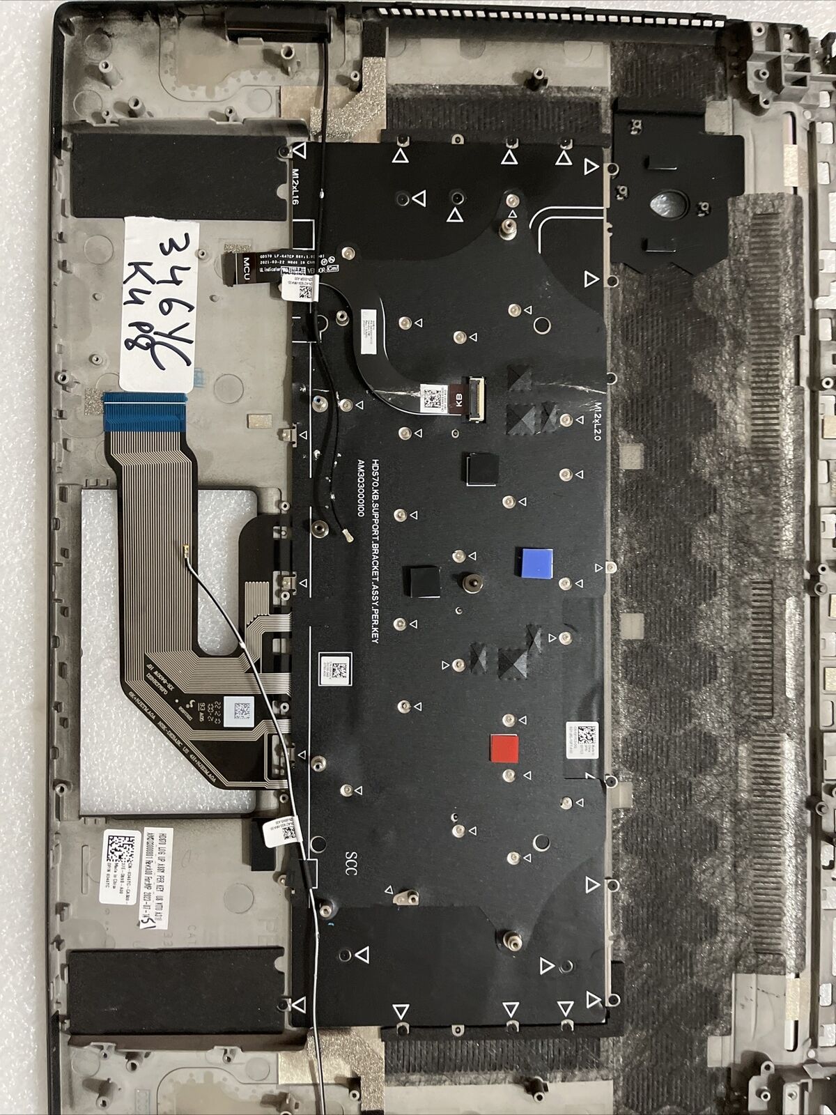 Genuine Dell Alienware x17 R1 R2 US English Keyboard Palmrest 0346YC 346YC K4 P8