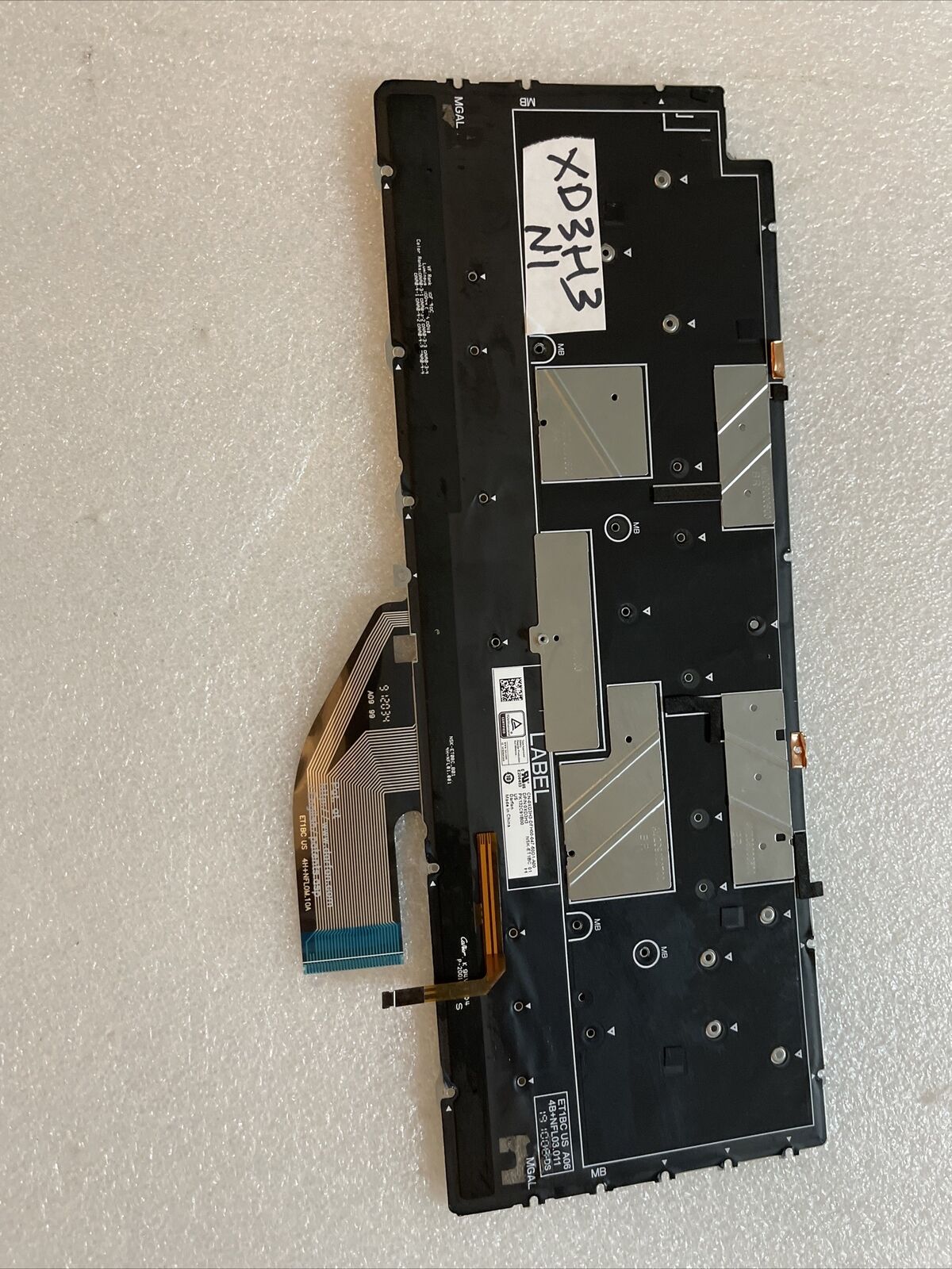 Genuine Dell OEM XPS 7390 9310 2in1 Backlit Keyboard White WW39R VKJ01 XD3H3 N1