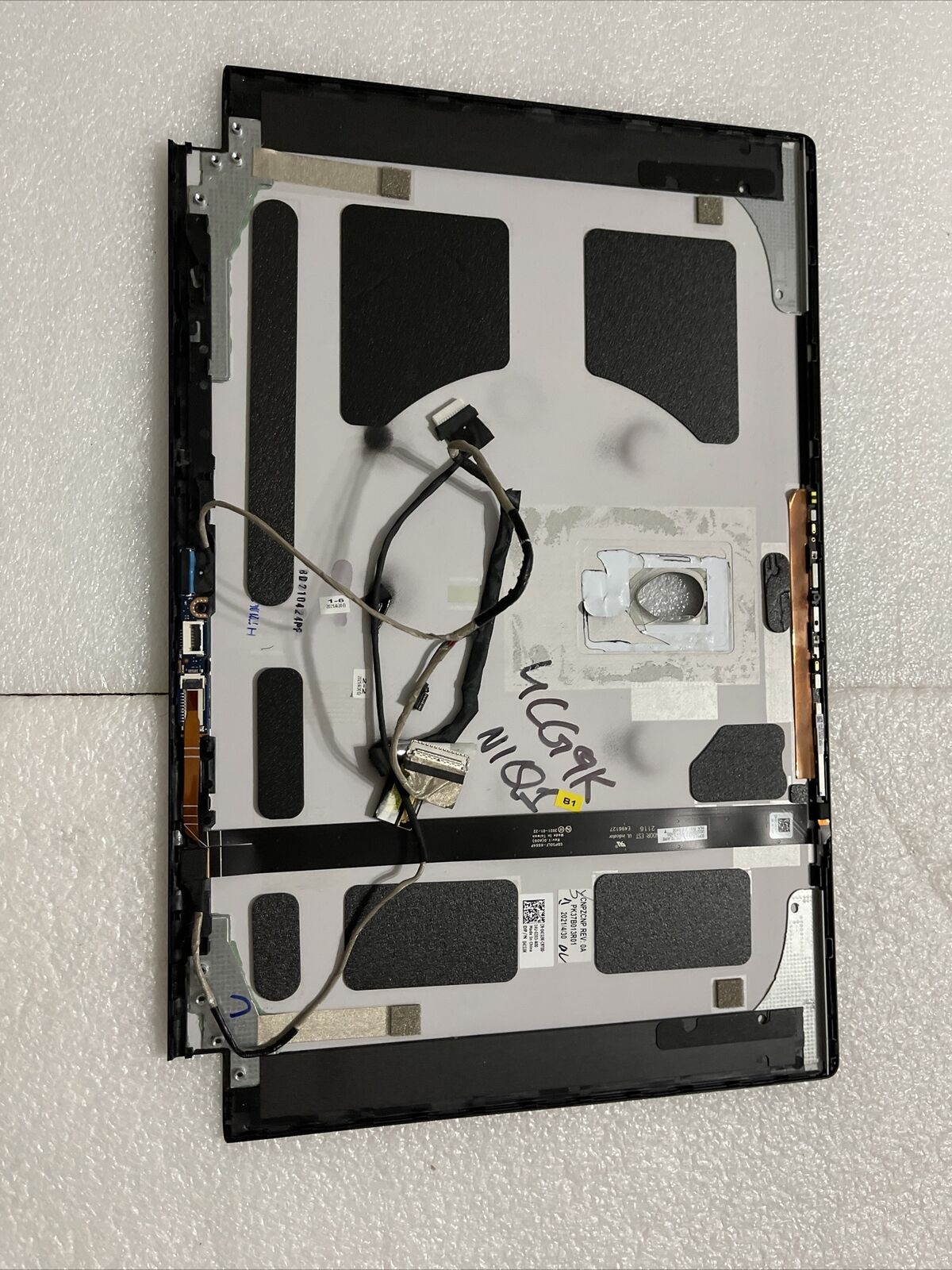 Dell Alienware M15 R5 R6 LCD Back Cover Camera Cables 4CG9K N1Q1 Missing logo