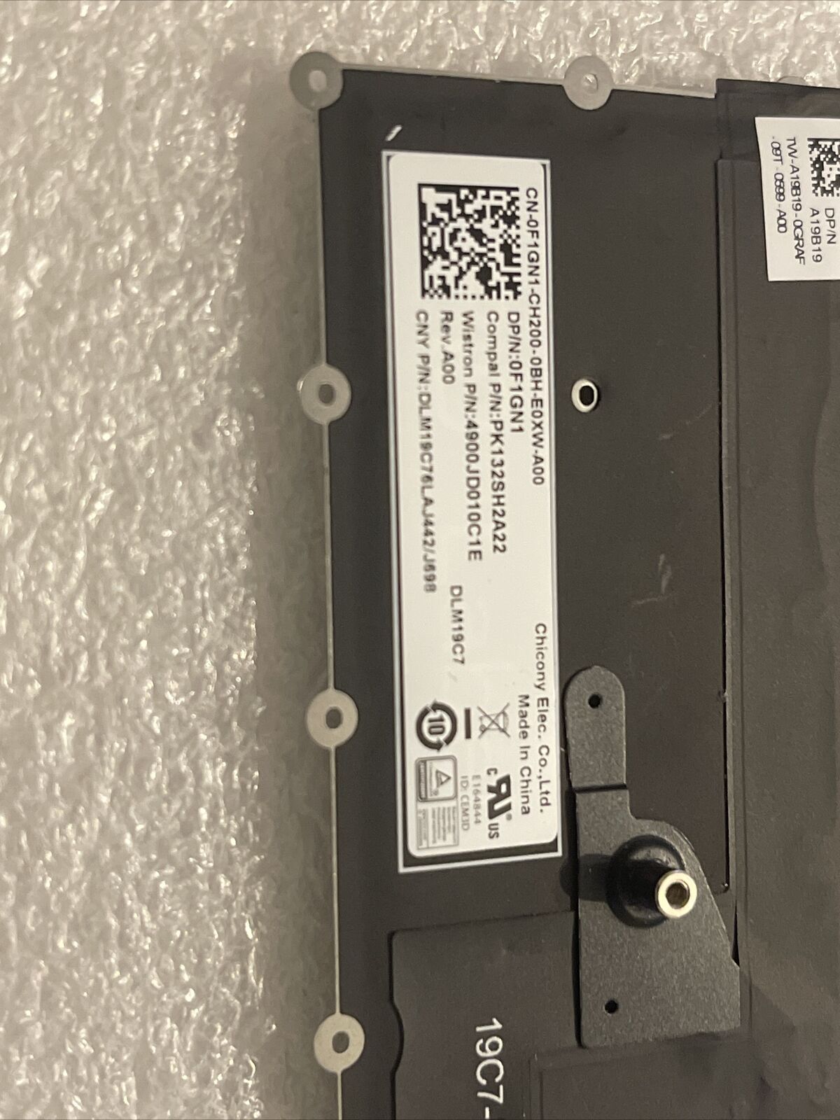 Genuine Dell XPS 9500 9510 Spanish Backlit Keyboard A19B19 F1GN1 0F1GN1 B1