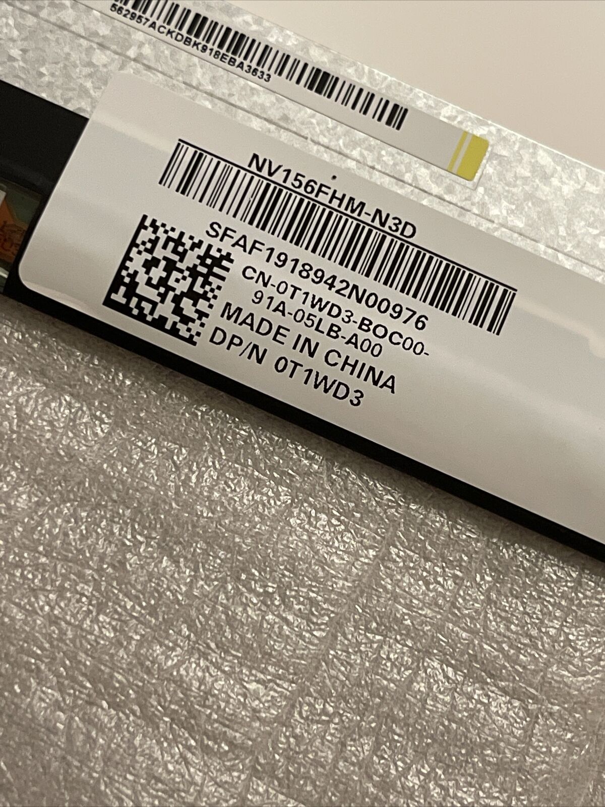 Dell OEM Inspiron 5593 15.6" FHD LCD LED Widescreen Matte TB02 - T1WD3 H1 S5