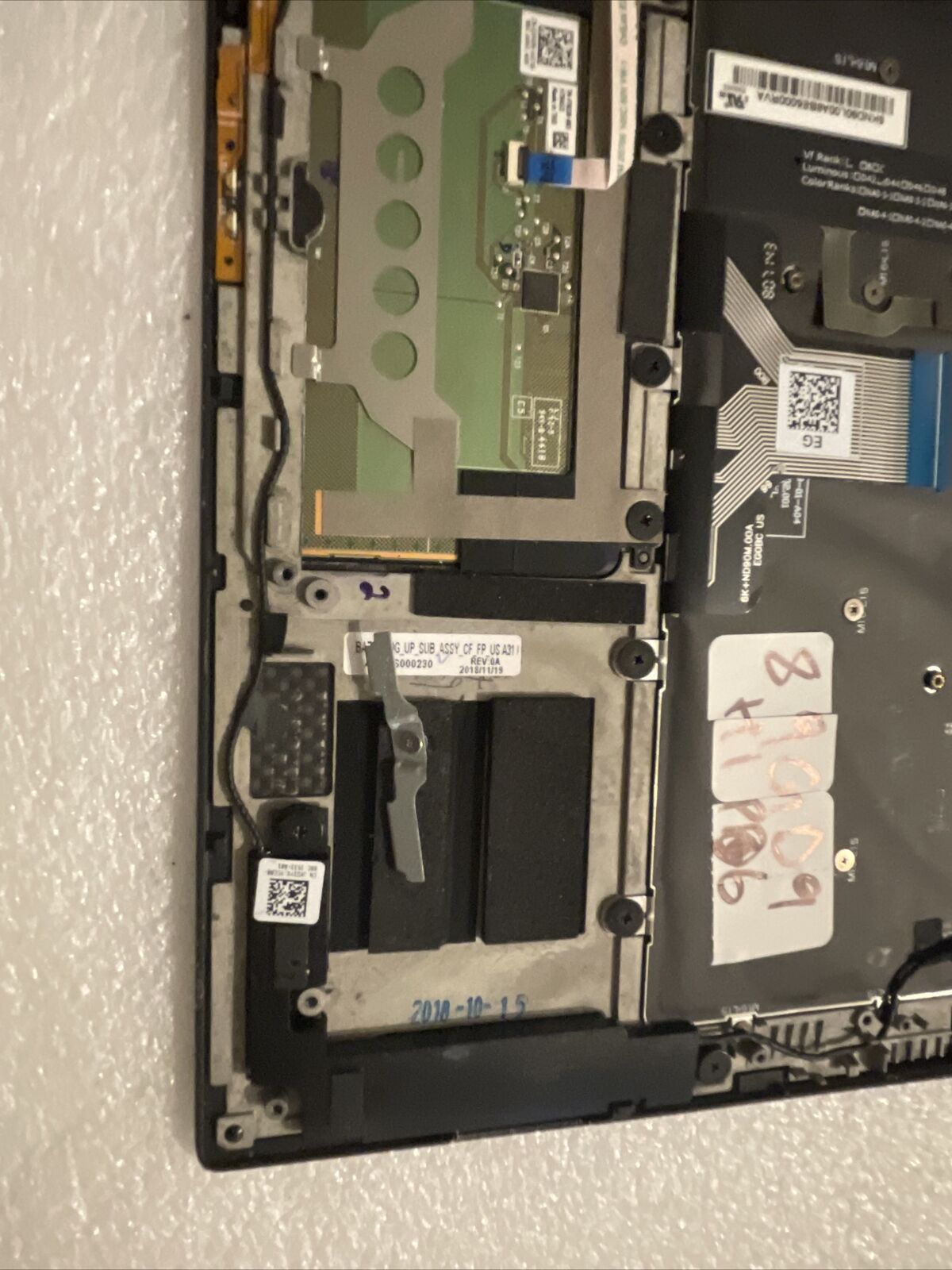 Genuine Dell XPS 13.3" 13 9365 Palmrest BCL Keyboard Speakers WPCF9 89GD9 H1 B5