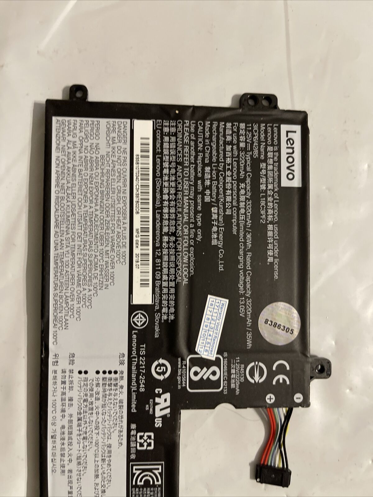 Genuine Battery Lenovo Ideapad L340-15API L340-17IWL V155-Series L18C3PF2 ata X7