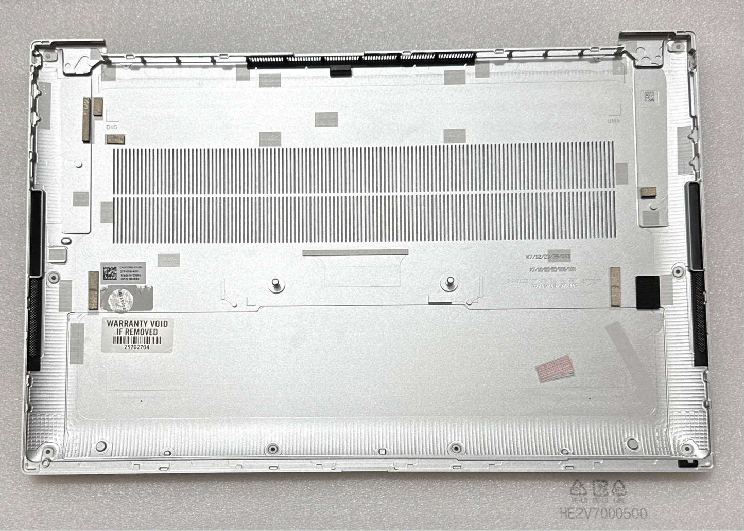 New Dell XPS 17 9730 Bottom Base Replacement Metal Cover Silver
