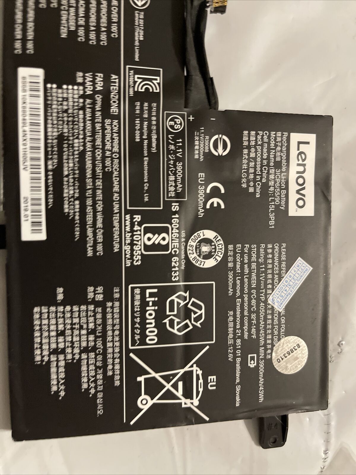 Gen Lenovo Chromebook N22 N23 N42 Battery 45Wh 5B10K88049L4NX91 L15M3PB1 ata X7