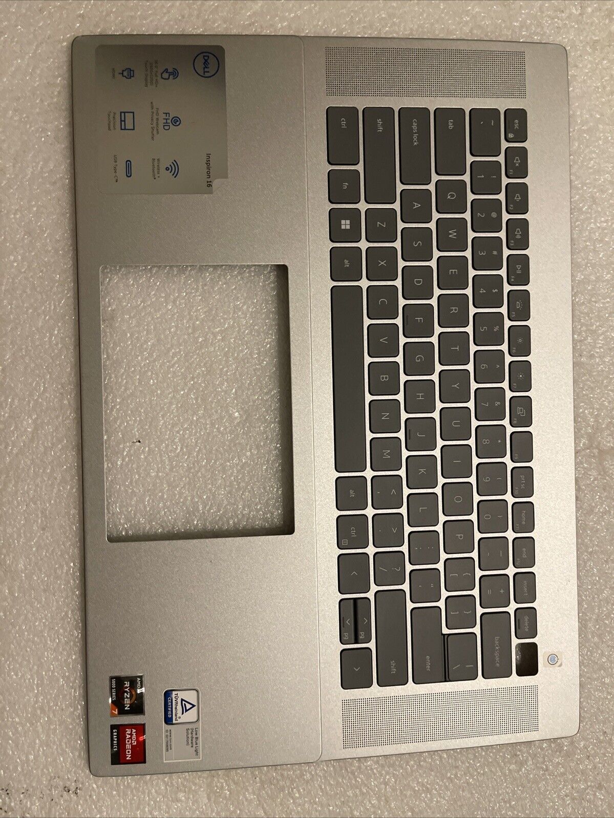 Dell Inspiron 16 5625 5620 Palmrest English Backlit Keyboard Silver 0HJ5PC NT P4