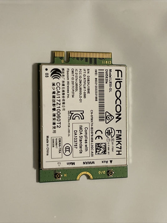 Genuine Fibocom L850-GL DW5820e 4G WWAN Wireless Card A00 FMK7H 0FMK7H