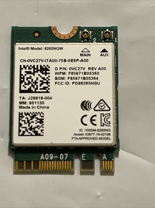 Dell Latitude 7390 7480 7490 Dual Band 802.11 ac/a/b/g/n WiFi Card 8265NGW VC27V