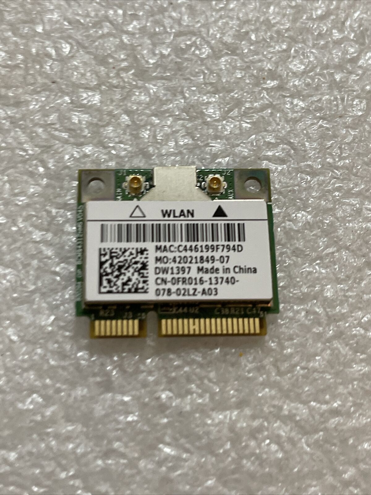 DELL LATITUDE 2100 BROADCOM BCM94312HMG HALF MINI PCIE WIFI WIRELESS CARD FR016