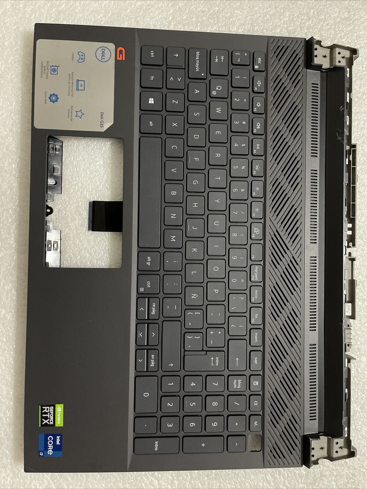 Dell Inspiron 15 G15 5510 5515 Palmrest Spanish Backlit Keyboard MF33N H2P6 GrdA