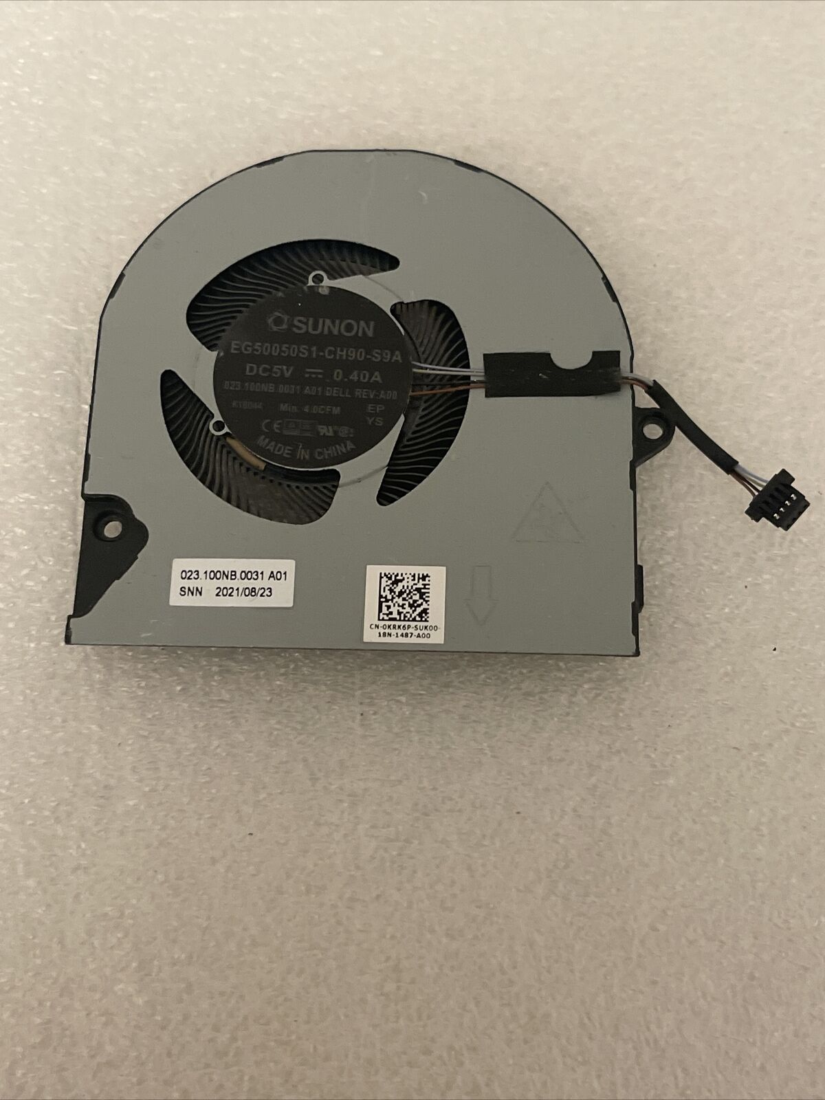 Dell Inspiron 5510 5515 DC5V 0.40A Cpu cooling fan KRK6P 0KRK6P P1