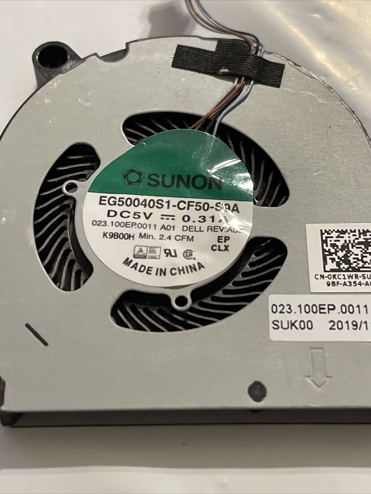 GENUINE DELL LATITUDE 5300 LAPTOP CPU COOLING FAN KC1WR 0KC1WR P5