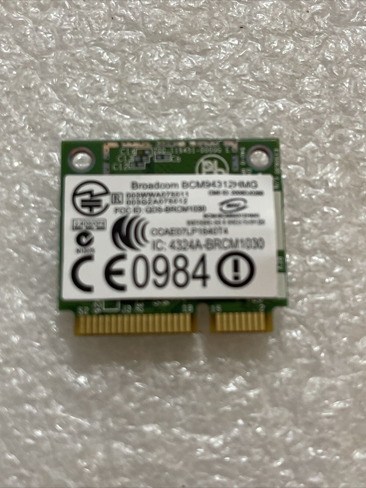 DELL LATITUDE 2100 BROADCOM BCM94312HMG HALF MINI PCIE WIFI WIRELESS CARD FR016