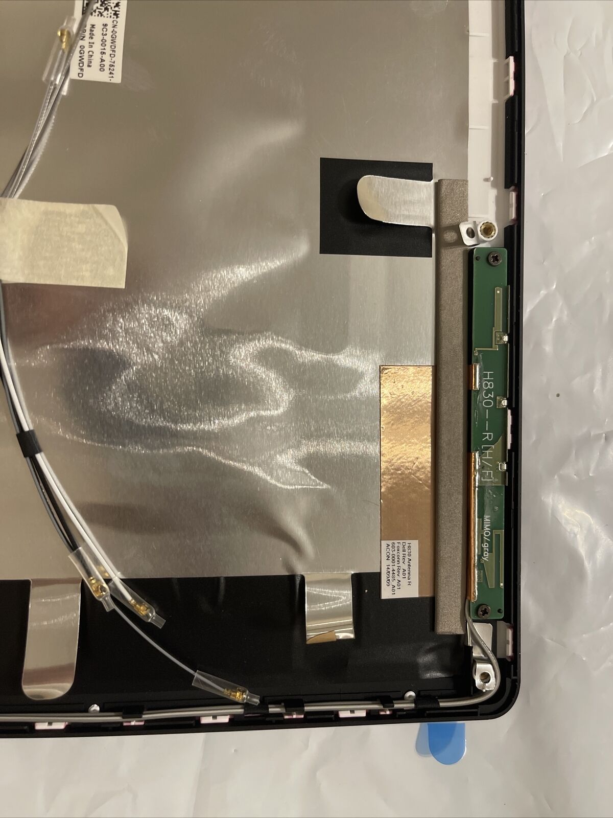 Gen DELL Studio 1457 1458 LCD Back Cover Top Lid w/Hinges 7M3DT GWDFD 0GWDFD B7