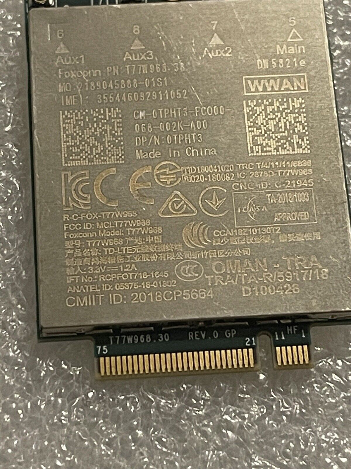 Genuine Dell Precision 7550 77560 7750 7760 LTE 4G WWAN TPHT3 T77W968.38 DW5821e