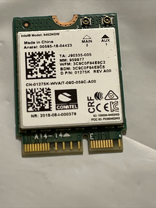 Dell Inspiron 7786 Intel 9462NGW WLAN WiFi +BT 5.0 Wireless Card 1275K 01275K