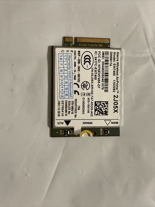 Dell Sierra Wireless DW5811E EM7455 Qualcomm WWAN NGFF Card REV A02 2J05X 02J05X