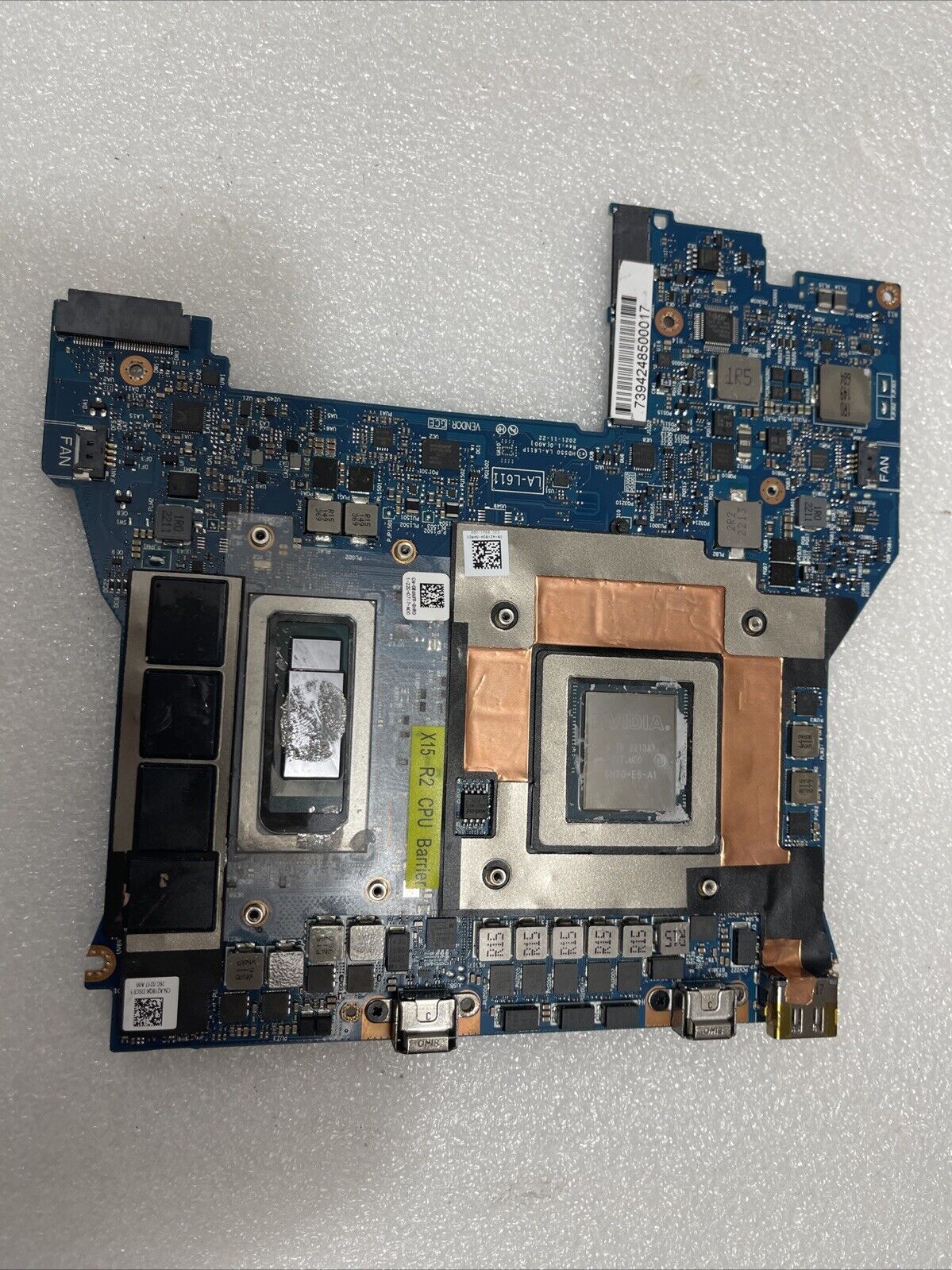 DELL ALIENWARE X15 R2 MOTHERBOARD I9-12900H 32GB RAM 3080TI 16GB GDDR6 TR1K0 B9