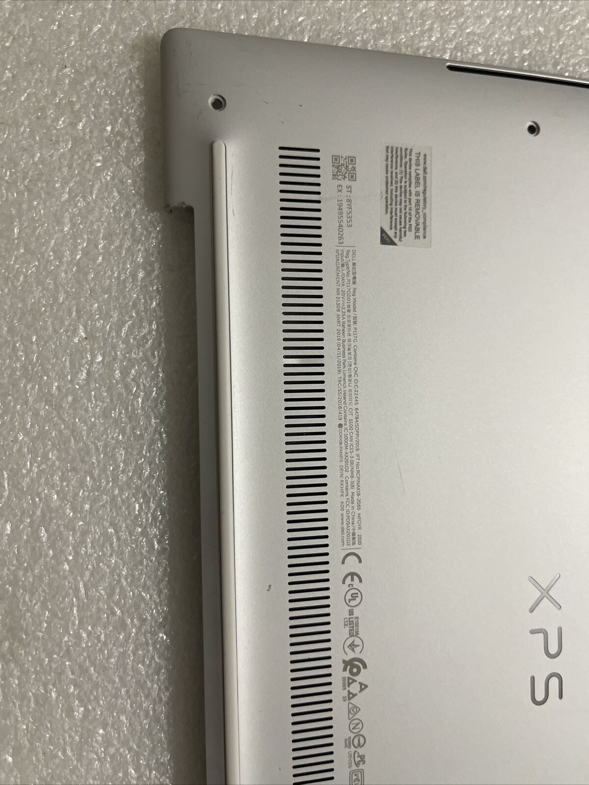 Genuine Dell Xps 9300 9310 Lower Base Bottom Case Cover 3KJK7 03KJK7 white B6 B3