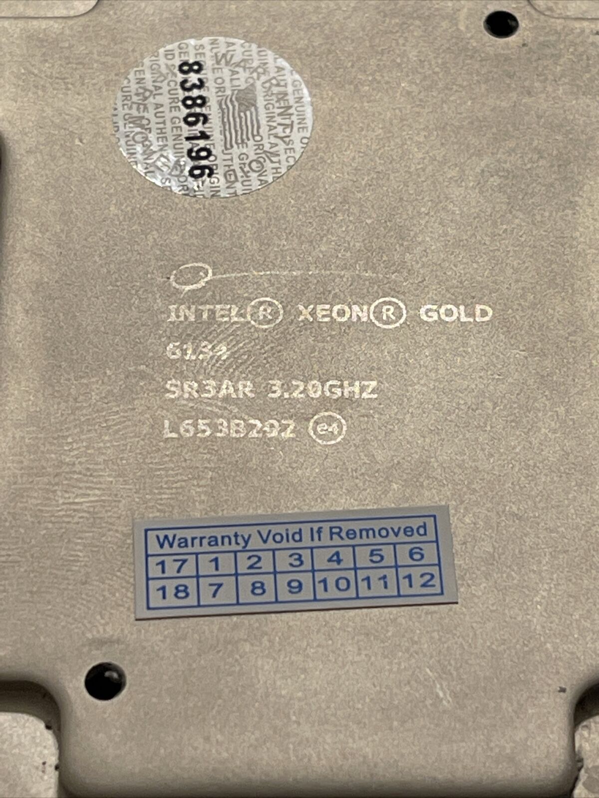 SR3AR INTEL XEON GOLD 6134 3.2GHZ 8 CORE 24.75MB L3 CACHE 130W PROCESSOR Grade A