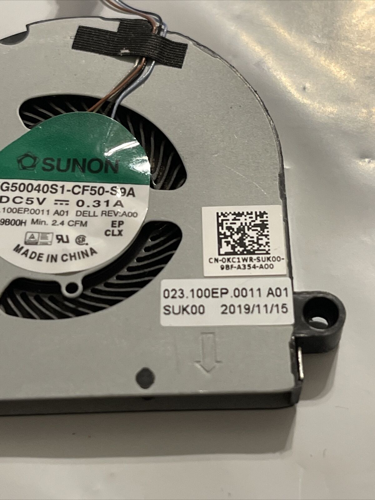 GENUINE DELL LATITUDE 5300 LAPTOP CPU COOLING FAN KC1WR 0KC1WR P5