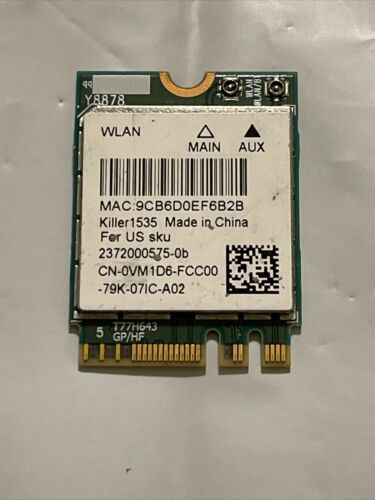 Dell Killer 1535 Intel Wireless-AC N1535 WiFi Card Bluetooth 4.1 VM1D6 0VM1D6