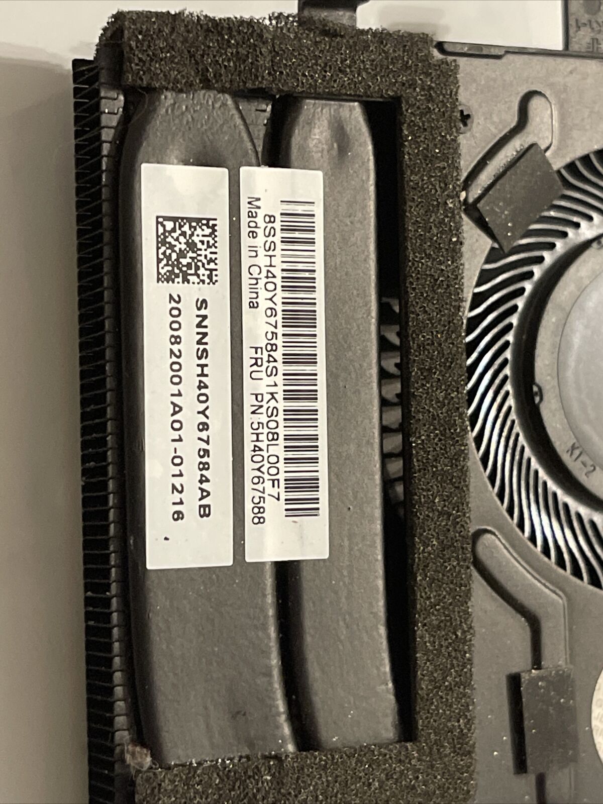 Lenovo ThinkPad P1 Gen 3 X1 Extreme 3rd Gen Thermal Heat Sink Fan 5H40Y67588 ata