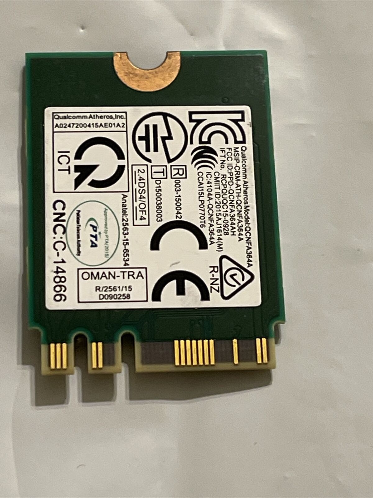 Genuine Dell Qualcomm Genuine WiFi Wireless Card for Precision 5530 2C9PW 02C9PW