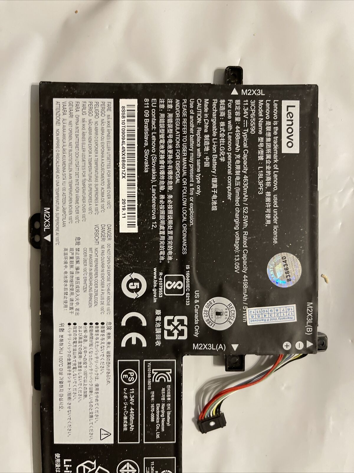 Gen Lenovo IdeaPad S340-15API Li-ion Battery 51Wh 11.34V 4498mAh L18L3PF3 ata X7
